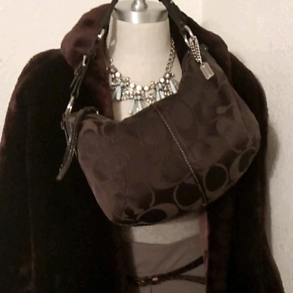 Coach shoulder bag black green/grey Cs, Missing Coach Charm. - Picture 7 of 7